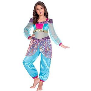 amscan Fancy me 9904175 Arabisch geniekostuum voor kinderen van 6 tot 8 jaar, blauw