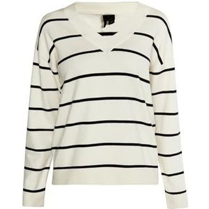 dulcey Gebreide trui voor dames, Kleur: gebroken wit en zwart