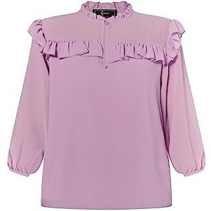 SANIKA Chemisier à volants pour femme, lilas, XS