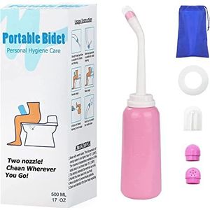 Draagbare reisbidet voor persoonlijke hygiëne - Peri-fles voor postpartum Essentials vervangt 500 ml draagbare doeken - Peri-fles voor reizen, thuis, buiten (roze)