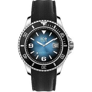 Ice-Watch - Ice Steel Deep Blue herenhorloge met siliconen armband 020342 (groot), blauw, riem, Blauw