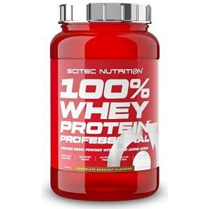 Scitec Nutrition 100% Whey Proteïne, Professional met sleutelaminozuren en spijsverteringsenzymen, glutenvrij, 920 g, chocoladehazelnootbruin
