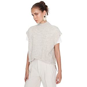 Trendyol Fisherman Collar Knitwear Sweater Femme, Stone, S