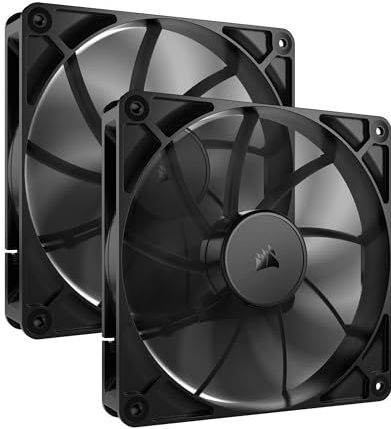 CORSAIR RS140 PWM-ventilator 140 mm – Daisy-Chain aansluiting – geluidsarm – magnetische koepellagers – dubbel pakket – zwart
