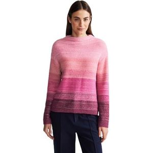 Street One A302638 gestreepte gebreide trui voor dames, Helder en comfortabel roze