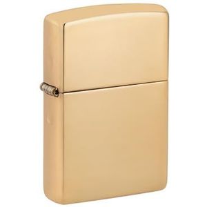 Zippo® Classic High Polish Brass 254B aansteker, winddicht, navulbaar, gemaakt van metaal met Zippo ""click""-functie, goudkleurig, gemaakt in de VS, geweldig cadeau-idee