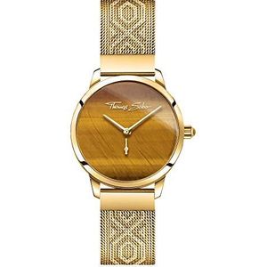THOMAS SABO Dames polshorloge analoog kwarts armband roestvrij staal WA0364-264-205-33mm goud bruin één maat armband, goud, bruin, One Size, armband