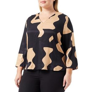 s.Oliver BLACK LABEL Blouse met 3/4 mouwen voor dames, zwart.