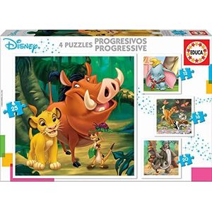 EDUCA - 4 Puzzels - 9 Tot 25 Stuks - DISNEY DIEREN