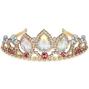 Mooie roze tiara met AB-strassteentjes - Voor bruiloften, verjaardagen, Halloween, Kerstmis, prinsessen, Kristal