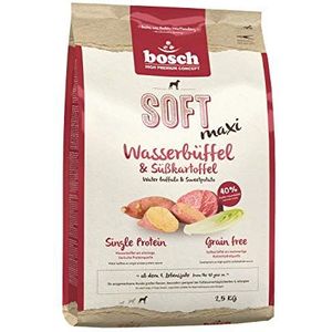 Bosch HPC SOFT Maxi Waterbuffel en zoete aardappel, halfpluche droogvoer voor grote hondenrassen, monoproteïnen, graanvrij, 1 x 2,5 kg