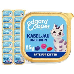 Edgard & Cooper Kattenvoer - Graanvrij - Voor katten - Gesteriliseerd of actief - Natvoer - Natuurlijk paté - 85 g x 16 kabeljauw en kip - Smakelijk en uitgebalanceerd voer