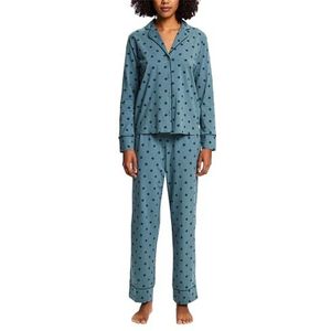 ESPRIT Lange pyjamaset van jersey, Blauwgroen