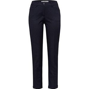 BRAX Maron Snake Jacquard Slim Fit damesbroek modern, Navy Blauw