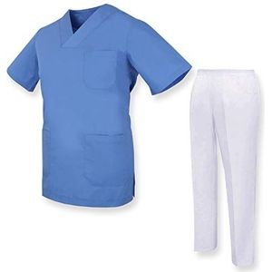 Misemiya - Ensemble Uniformes Unisexe Blouse - Uniforme Médical avec Haut et Pantalon - Ref.81782 - Medium, Ciel Bleu