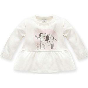 Pinokio - Wild Animals - shirt met lange mouwen voor baby's, meisjes, 100% katoen, wit, grijs en roze, met olifanten 62, 68, 74, 80, 86, ecru grijs, 62, Natuurlijke kleuren/grijs