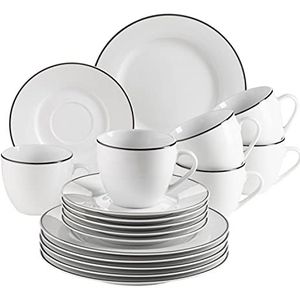 Mäser ENNA porseleinen koffieservies, wit, zwart