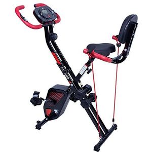 Uten Fitness Bike Hometrainer Silent Leg Opvouwbare LCD-trainer met 8 niveaus verstelbare weerstandsniveaus Verstelbare zitting Stille Fietstrainer voor thuis en op kantoor (zwart + rood)