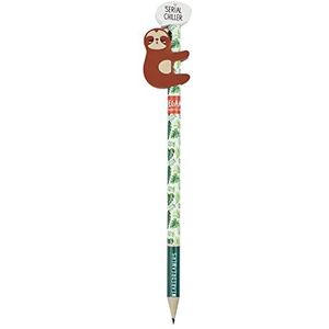 Legami - Potlood met gum, Serial Chiller, 0,7 x 18 cm, Mina HB, Variant Sloth, nauwkeurige afwerking voor tekenen, schrijven en schrijven