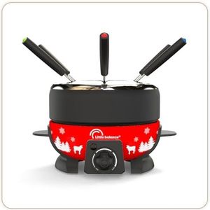 LITTLE BALANCE 8689 Happy Fondue 8 Meuuuh, fondue-apparaat voor 8 personen, antiaanbaklaag, 2 l, 800 W, rood