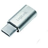 LogiLink AU0041 Micro USB-aansluiting naar USB-C (mannelijk) adapter zilver