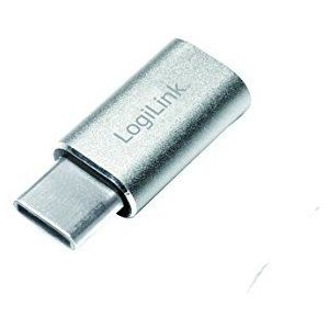 LogiLink AU0041 Micro USB-aansluiting naar USB-C (mannelijk) adapter zilver