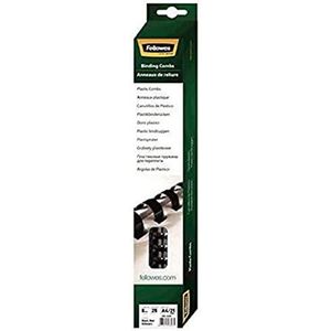 Fellowes bindruggen, plastic, pak van 25 stuks - 5330702 - 8 mm, zwart