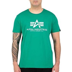 Alpha Industries Basic 100501 - T-shirt - normale maat - korte mouwen - heren, groen (Jungle Green)