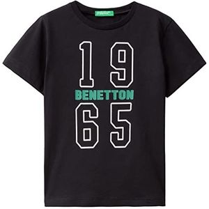 United Colors of Benetton T-shirt 3i1xg107j T-shirt voor jongens (1 stuk), Zwart 100