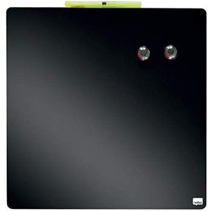 Nobo - Gekleurd mini-magneetbord zonder frame, vierkant formaat, droog uitwisbaar, wandbevestigingen, huis/kantoor, 360 x 360 mm, zwart, 1903774