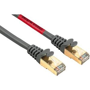 Hama Netwerkkabel (patch, ethernet categorie 5 STP, 5 m kabel, 1000 Mbit/s, verguld, afgeschermd, bijvoorbeeld voor Apple TV 4, Smart TV, laptop) grijs
