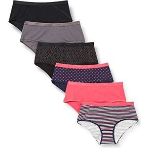 Dim Boxershorts voor dames, katoen, stretch, kleurrijk, 6 stuks, Set Pretty Roze/Set Zwart Logo