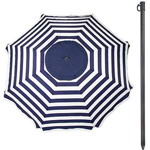 Active 62111 parasol 200 cm UV30 dubbel dak Beach - wit en blauw gestreept