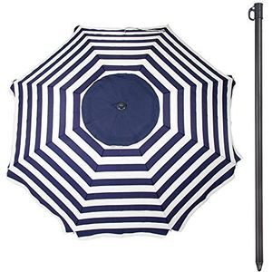 Aktive 62111 parasol 200 cm UV30 dubbel dak strand - wit en blauw gestreept