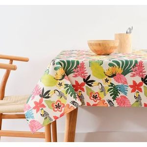 BELUM Nappe anti-taches, taille 140 x 140 cm - Nappe au toucher extra douce, couleur multicolore, nappe 100% fabriquée en Espagne, tissu 100% coton biologique, nappe modèle 0120-404