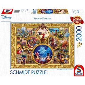Schmidt Spiele Disney, Mickey & Minnie, Dream Collage II: Thomas Kinkade puzzel, Disney 2.000 stukjes