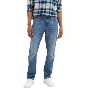 TOM TAILOR 1039118 comfortabele taps toelopende jeans voor heren, 10118 - Blauw versleten denim licht steen