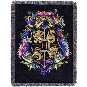 Harry Potter Polyester deken, schoolbladen, 122 x 152 cm