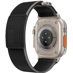 Watch Band Nylon Trail Loop voor Apple Watch Band Ultra 49 mm 45 mm 44 mm 42 mm 41 mm 40 mm 38 mm Soft Sport Vervanging Klittenband voor iWatch Series 8 7 6 5 4 3 2 SE, nylon metaal, Geen edelsteen