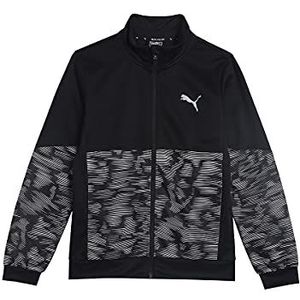 PUMA Active Sport Poly Fullzip B Plus Aop sweatshirt voor jongens, Puma zwart