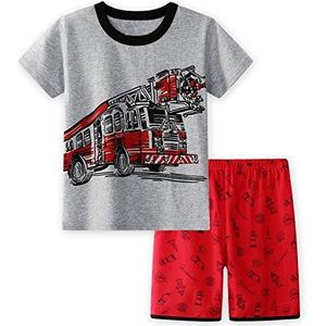 Little Hand Pyjama tweedelige pyjamaset voor kinderen en jongens, pyjama, c brandweerauto