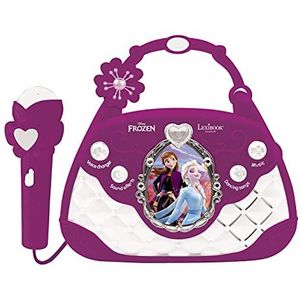 Lexibook, Frozen K102FZ Muziektas met microfoon, stemwisseling, demonstratiekolommen, lichteffecten, melodieën, MP3-stekker, paars/blauw, K102FZ