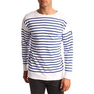 Armor Lux Marine Admiral Top voor heren met lange mouwen, wit/ster