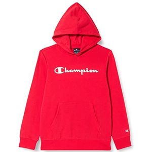 Champion Legacy American Classics-Ultra Light Powerblend Terry Logo Sweatshirt met capuchon, intens rood, 11-12 jaar, kinderen en jongeren, Rood
