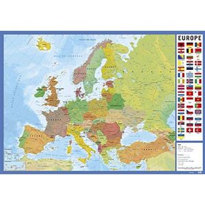 Grupo Erik - Bureauonderlegger voor kantoor, kaart van Europa, Italiaans, bureauonderlegger voor kinderen, bescherming voor bureau, 34 x 49 cm