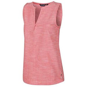 Regatta Mouwloze blouse Jadine 100% biologisch katoen, milieuvriendelijk, met V-hals en ventilatieopeningen aan de zijkant, damesshirts, Red Sky