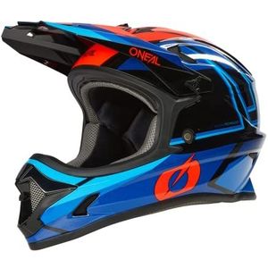 O'NEAL | Full face MTB-helm | MTB DH Downhill FR Freeride | ABS-schaal, magnetische sluiting, overtreft de veiligheidsnorm EN1078 | SONUS helm SPLIT V.23 | Volwassenen | Blauw Rood | Maat XL