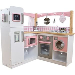 KidKraft Grand Gourmet kinderhoekkeuken van hout, inclusief accessoires en gebruiksvoorwerpen, dinette met telefoon, imitatiespel, speelgoed voor kinderen vanaf 3 jaar, 53185 [exclusief Amazon]