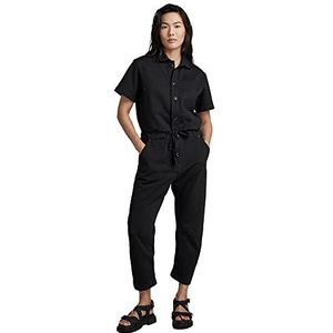 G-STAR RAW Worker Jumpsuit voor dames, jersey jumpsuit, zwart (dark black D284-6484)