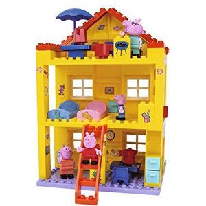 BIG Spielwarenfabrik 800057078 Peppa Pig Bloxx Set Huis Constructiespeelgoed, 107 onderdelen, meerkleurig